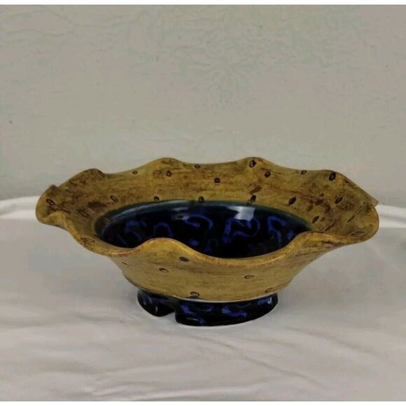 Glazed Stoneware Berry Bowl - Ceramic Colander - Handmade Sieve Pottery - Picture 1 of 5